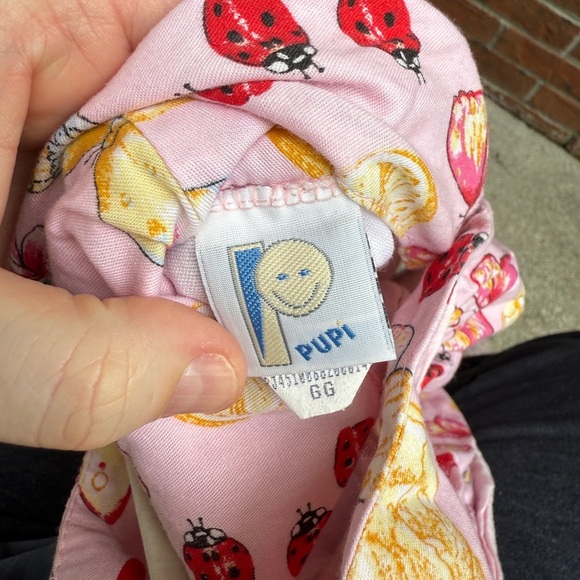 Vintage Pupi Strawberry Ladybug Butterfly Sundress Dress Size 2T 100% Cotton - Picture 5 of 7